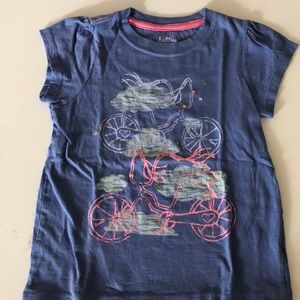 Hatley Cotton Girls T-shirt size 6 blue bicycles